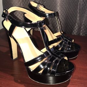 Michael Kors Black Open Toe Platform Heels - Sz 10